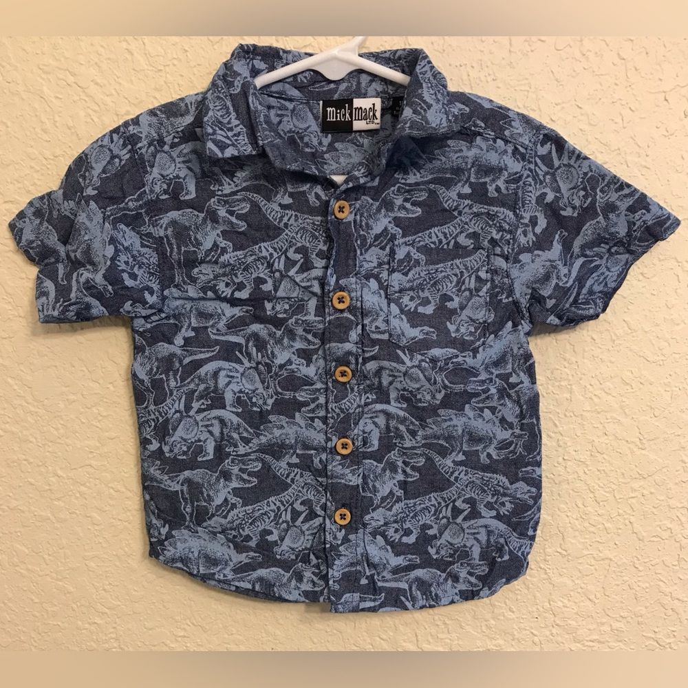Dinosaur Print Button Up Shirt